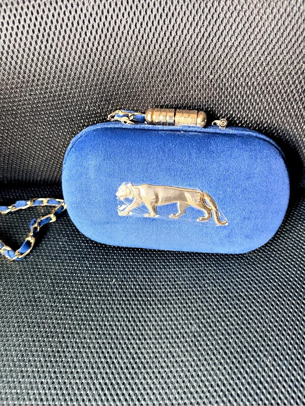 Sabyasachi inspired Blue Clutch with Chain NWT